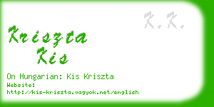 kriszta kis business card